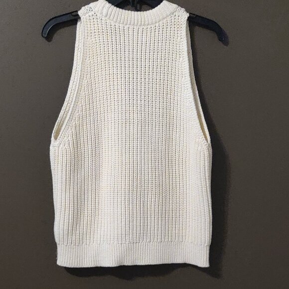 Madewell Cutaway Ivory Sweater Vest LARGE - Picture 5 of 6